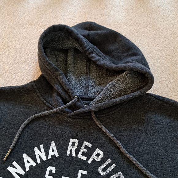 Banana Republic Factory Grey Hoodie Sweatshirt Men's Medium Unisex - Picture 2 of 8